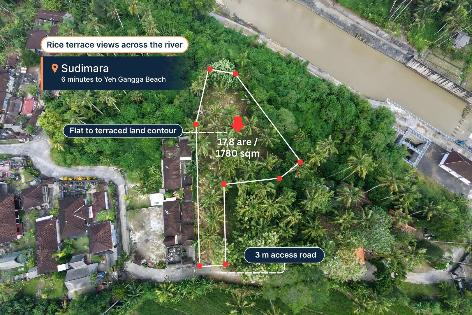 FREEHOLD - 1780 m2 Land with Rice Terrace Views image 1